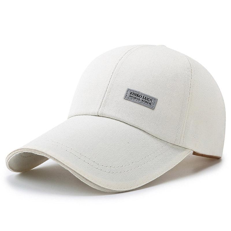 Spring and Autumn New Hat Men's Canvas Luminous Label Printing Baseball Cap Sunshade Sunscreen Big Eaves Cap