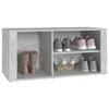 816924 vidaXL Shoe Cabinet Concrete Grey 100x35x45 Cm Engineered Wood