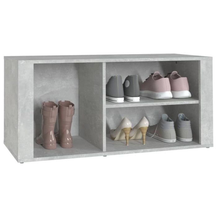 816924 vidaXL Shoe Cabinet Concrete Grey 100x35x45 Cm Engineered Wood