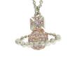 Lena Saturn Romance Relief Nebula Pendant Necklace Women Necklace Silver Purple-Diamond 6302039S02P598