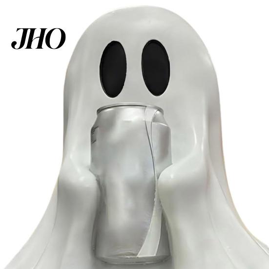 Fun Party Conversation Piece Halloween Coke Ghost Statue Cute Drink Holder Desktop Spooky Decor Beverage Can for Home Office Desk
