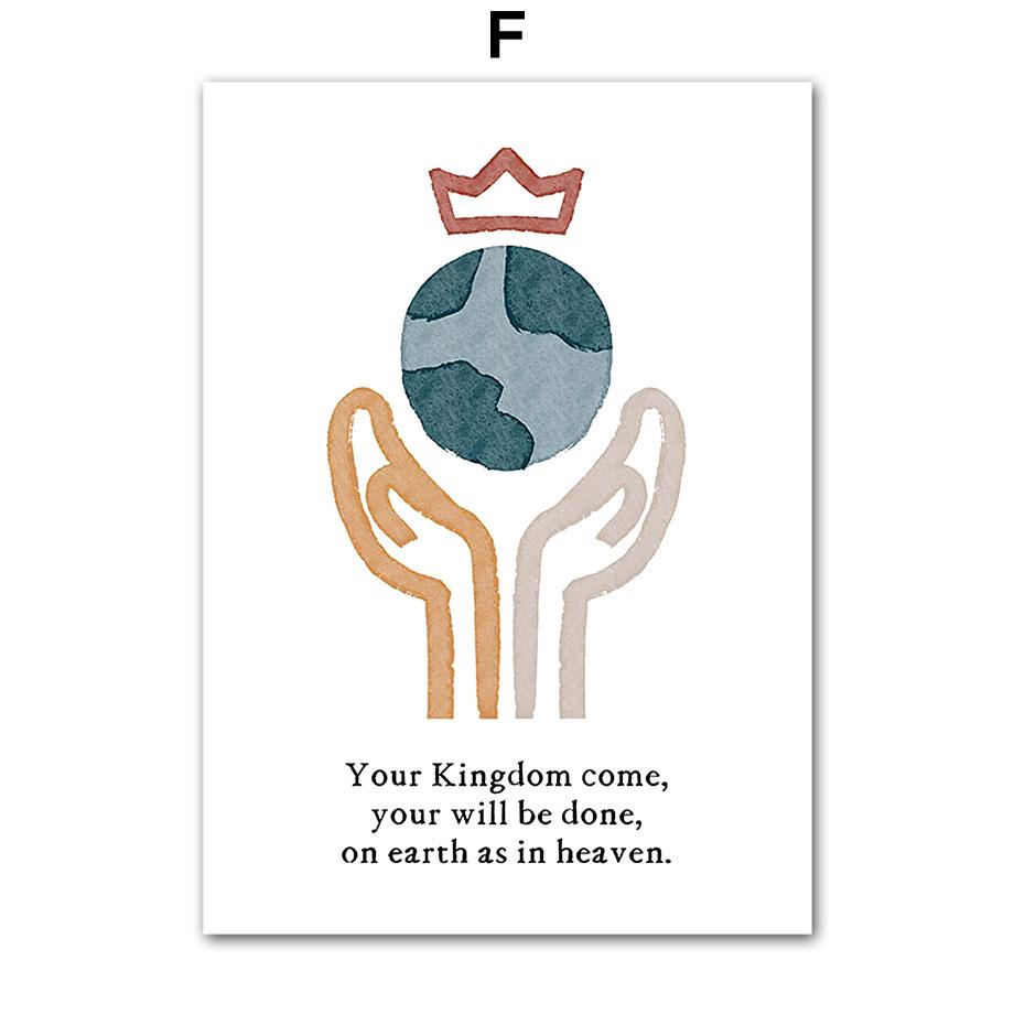 

Сердце Корона Радуга Христианская Библия Детские постеры на скандинавскую тему и принты настенная живопись на холсте фотографии детская комната церковный декор 30X40 cm No Framed