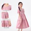 Little Yin Man Sommerkleid für Mädchen mit Puppenkragen und Puffärmeln, A-Linie