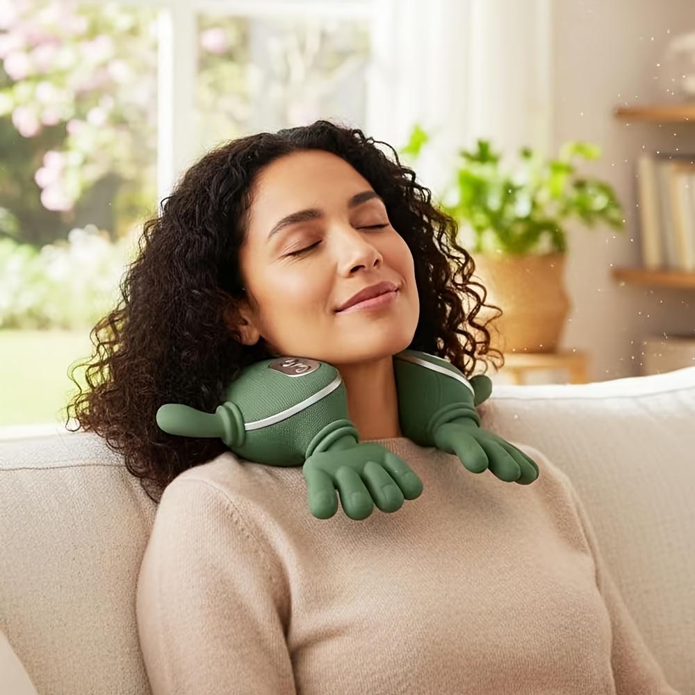 4D Bionic Neck Shoulder Massager N7 Kneading Massager Shawl 3-Level Modes Neck Cervical Waist Leg Body Muscles Massage Pillow