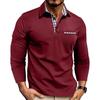 Men's Long Sleeve Polo Collar T-Shirt, Casual Spring/Autumn