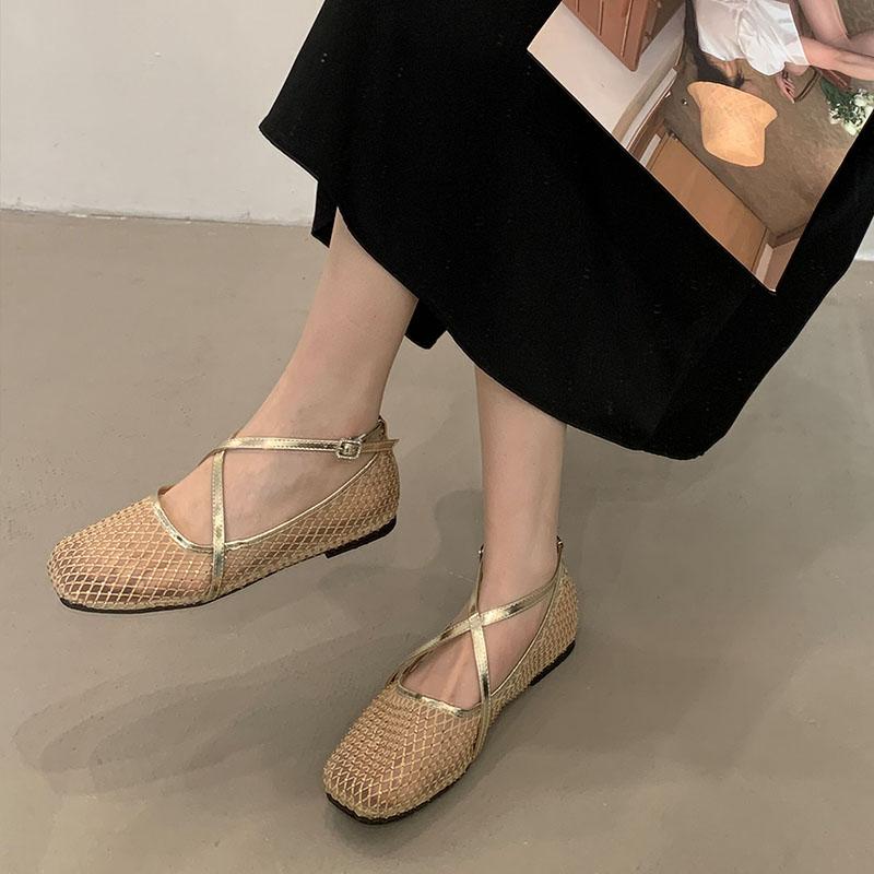 Fashion New 2025 Luxury Fashion Buckle Strap Women Ballet Flats Dance Shoes Female Shallow Footwear Ladies Flats Mary Janes Shoes
