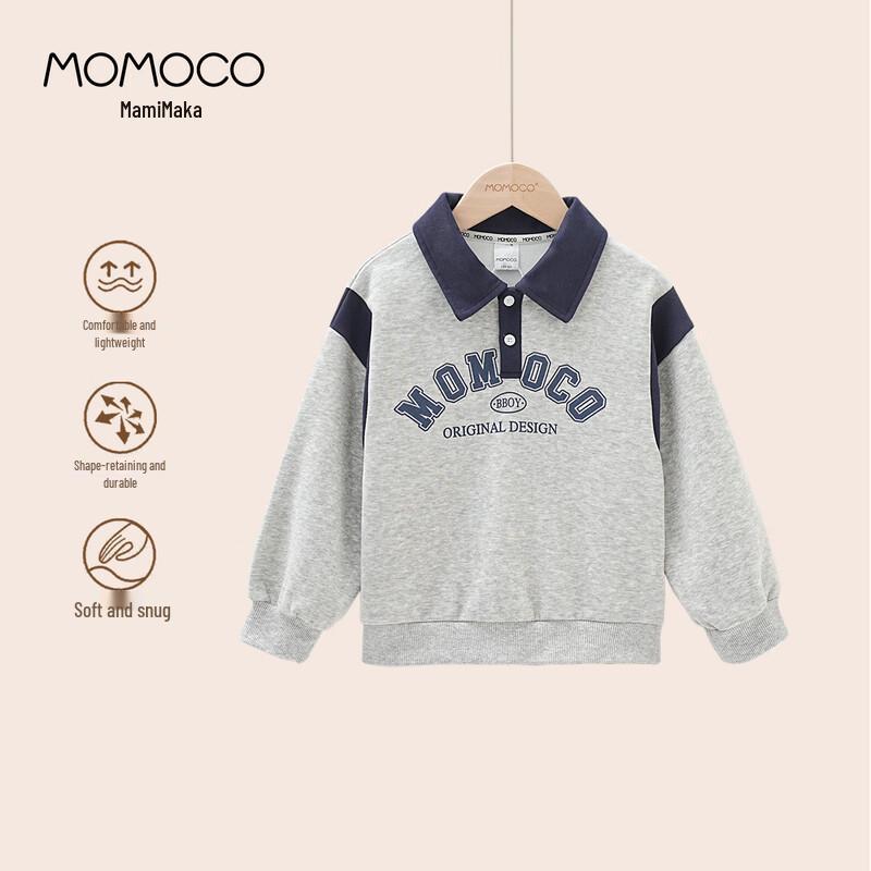 Модная весенне-осенняя рубашка-поло для мальчиков MOMOCO 110