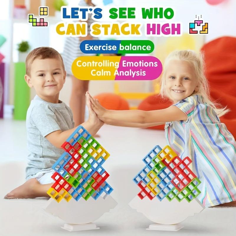 16/32/48 Pieces Fun Balance Stacking Jenga Table Games for Kids, Adults, Friends, Teams, Dorms, Family Game Nights and Parties, Christmas, Halloween