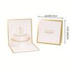 1pc 3D Golden Creative Paper Card | Handcrafted Hollow Paper Sculpture Cake Birthday Greeting Card for Group, Gift Card