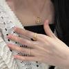 Classic frosted brushed ingot lock rings for women new in Chinese style retro micro inlaid diamond ring banquet  gift