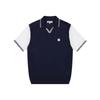 Onoff Men S Color Block Short Sleeve Sweater Back meSh Of2713ga Navy