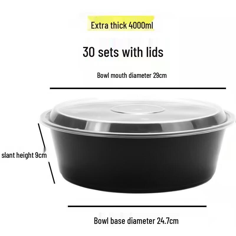 Food Grade Disposable Round Meal Prep Bowls with Lids