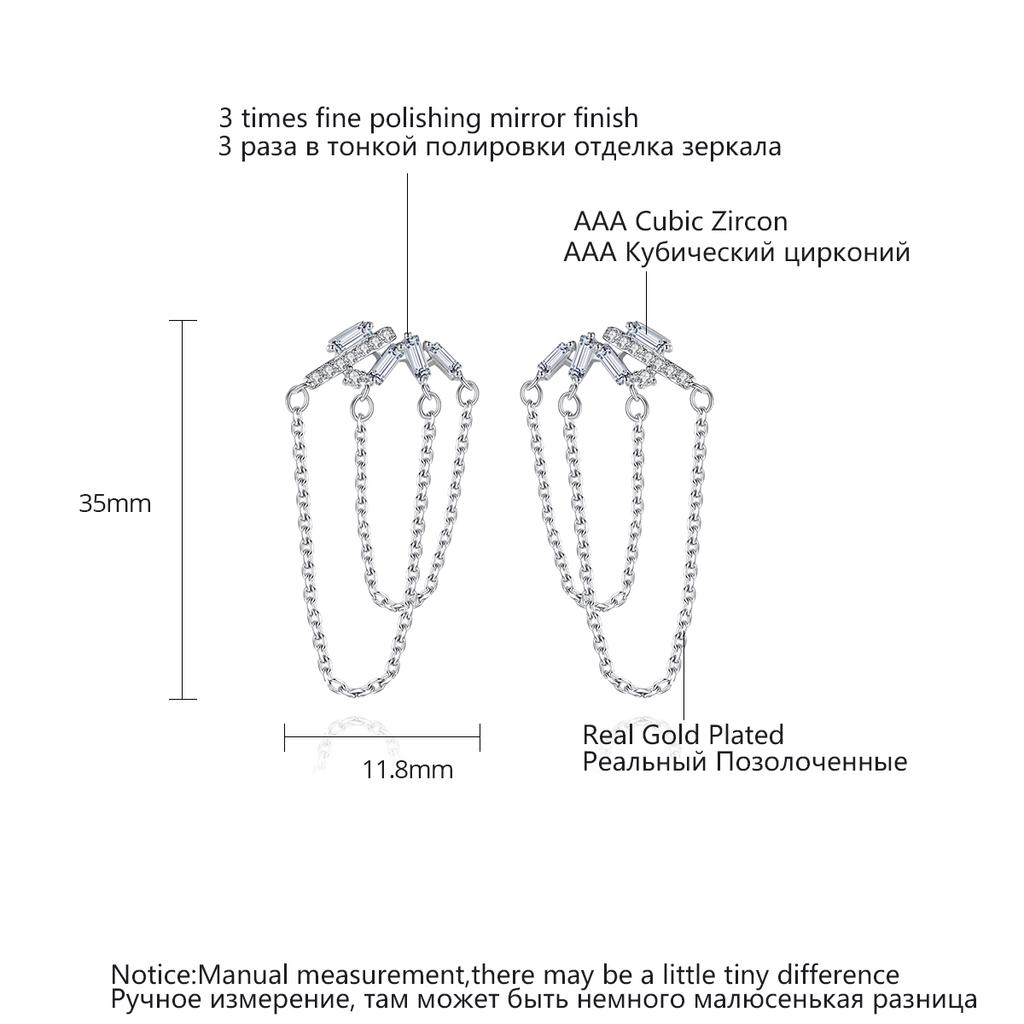 LUOTEEMI Luxury Earings Designs Jewelry Handmade Ear Stud Long Tassel Earrings