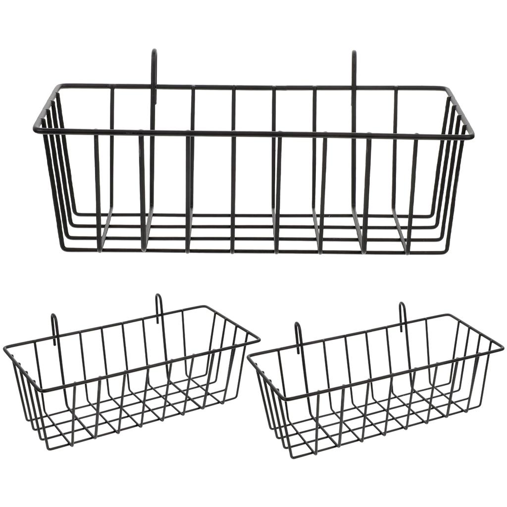 OUNONA Wire Basket Hanging Basket Set of for Shampoo Magazine Sundries Iron Mesh Bath Shelf, Wall-Mounted Storage, 3, Kitchen, Holder, Metal, Storage,