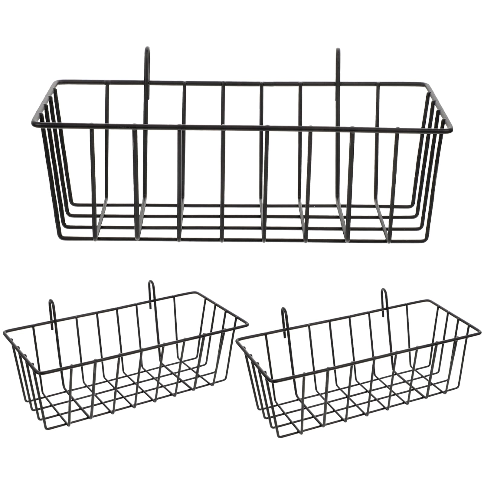 

OUNONA Wire Basket Hanging Basket Set of for Shampoo Magazine Sundries Iron Mesh Bath Shelf, Wall-Mounted Storage, 3, Kitchen, Holder, Metal, Storage, чёрный