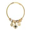 Stainless Steel Bow Heart Geometric Diamond Bracelet - Versatile, Fresh, and Beaded for Women