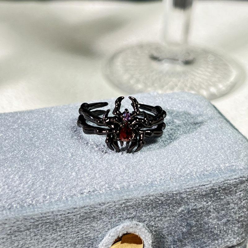 Halloween Themed Dark Vibe Ghost Spider Personality Ring Genderless Punk Niche Trendy Cool Ring