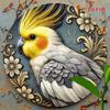 Metal Wall Art Bird Pattern Round Aluminum Sign UV Resistant Scratchproof Home Office Decor