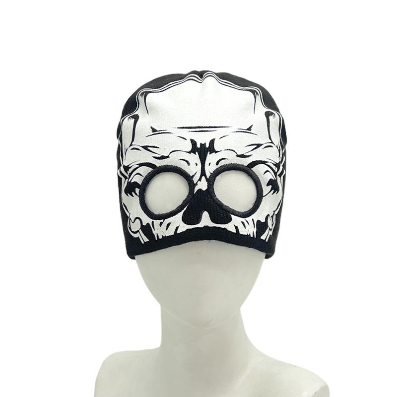 Winter Halloween Funny Pullover Hat Male Skull Head Luminous Wool Hat Female Alien Warm Knitted Hat