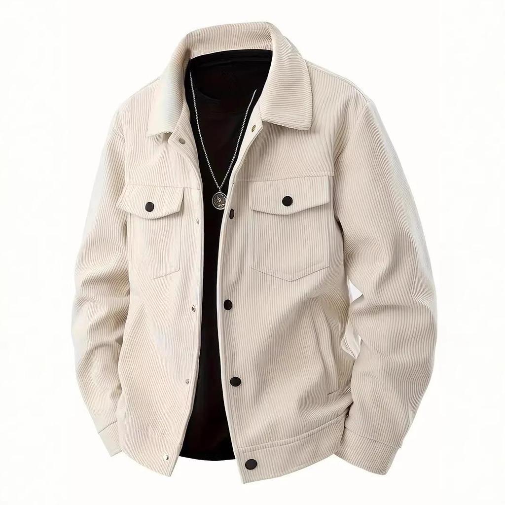 Europäische und amerikanische gestreifte Herrenjacke: Hochwertige Frühjahrs-/Herbst-Oberbekleidung