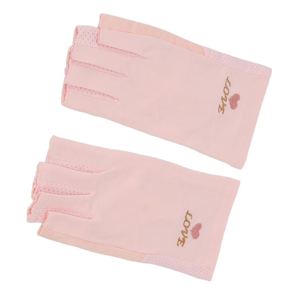 Manicure Gloves UV Protection Stretchy Breathable Fingerless Fiber Cotton Nail Lamp Gloves for Home