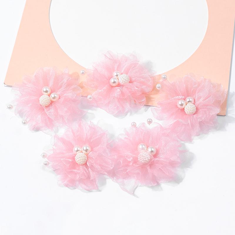 5Pcs Artificial Flowers Heads Chiffon Yarn Fake Flowers For Home Decor Marriage Wedding Decoration Craft Garland Gift Accessory