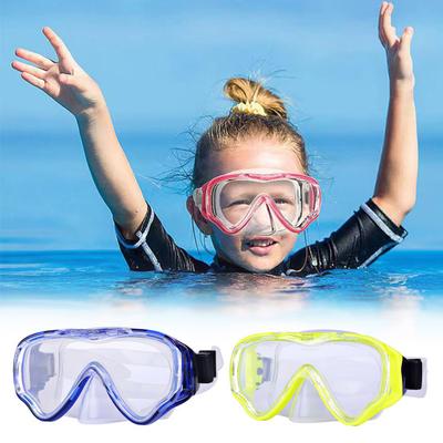 Kids Swim Goggles with Nose Cover Adjustable Snorkel Diving Face Cushion Anti-fog