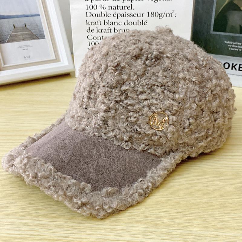 

Потовщена тепла шапка з овечої вовни Жіноча осінньо-зимова плюшева бейсболка Кепка Adjustable