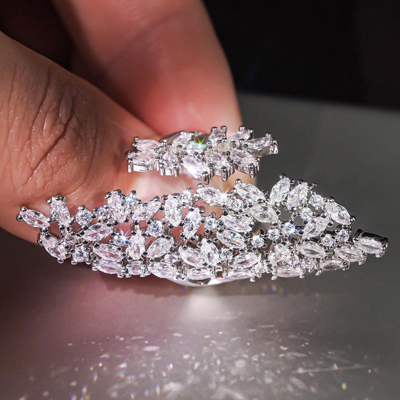 CopperSparkling Women Rings for Wedding Party Luxury Cubic Zirconia Brilliant Rings Fashionable Female Jewelry