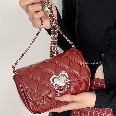 Simple Chain Mini Crossbody Bag for Women PU Leather Unique Shoulder Bags for Women Small Square Bag