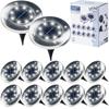 Solar LED garden lamps, steel, driven in, 11.5 cm, 12 pcs.