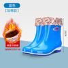 2025 new thick-soled pvc anti-skid water shoes short tube labor insurance wear-resistant car wash women's waterproof glue shoes rain-proof