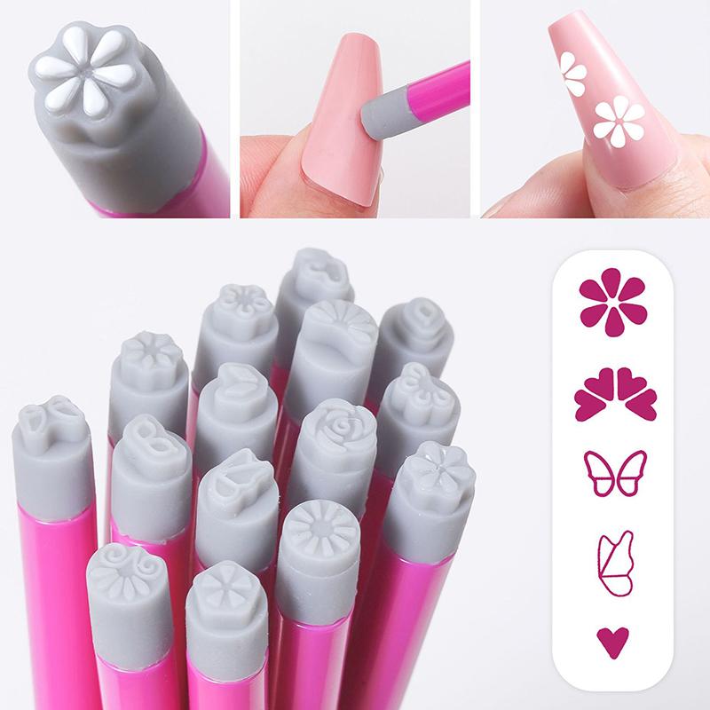 1Pcs Nail Art Stamp Pen Diy Floral Butterfly Nail Graffiti Nail Dotting Tools Polishing Painting Drawing Manicure Tools