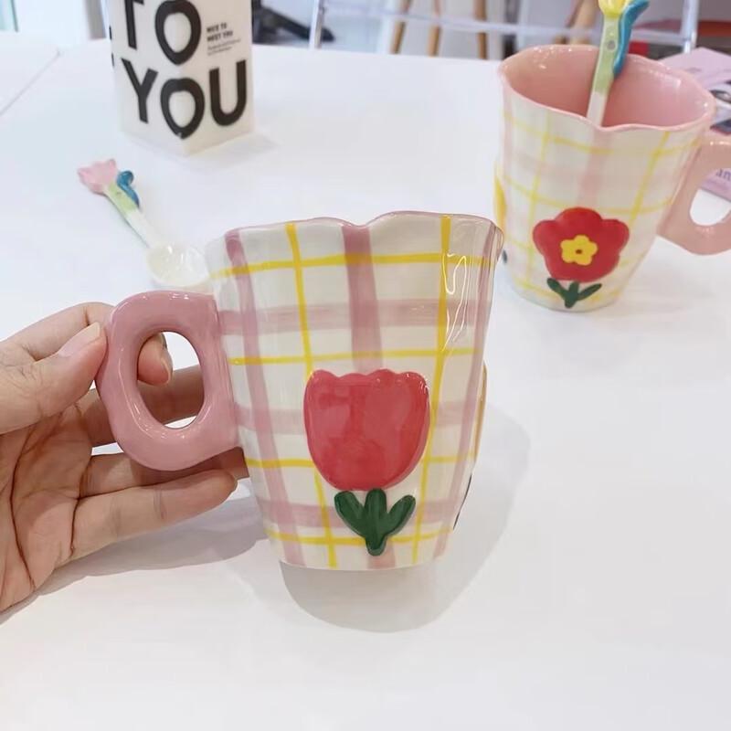 

Korean Hand-Painted Ceramic Tulip Mug