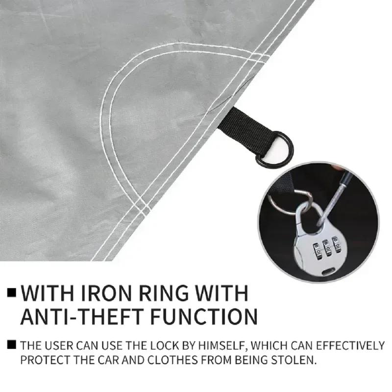 Funda Universal para Coche Completo Impermeable Antipolvo para Todas las Estaciones Recubrimiento de Película PE con Parasol Protector de Aluminio Reflejo de Rayos UV