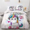 1 Cartoon unicorn Duvet Cover Pillowcase Bedding Set  Adult Boys Girls Bedroom Decoration Children Gift Single Double Large Size