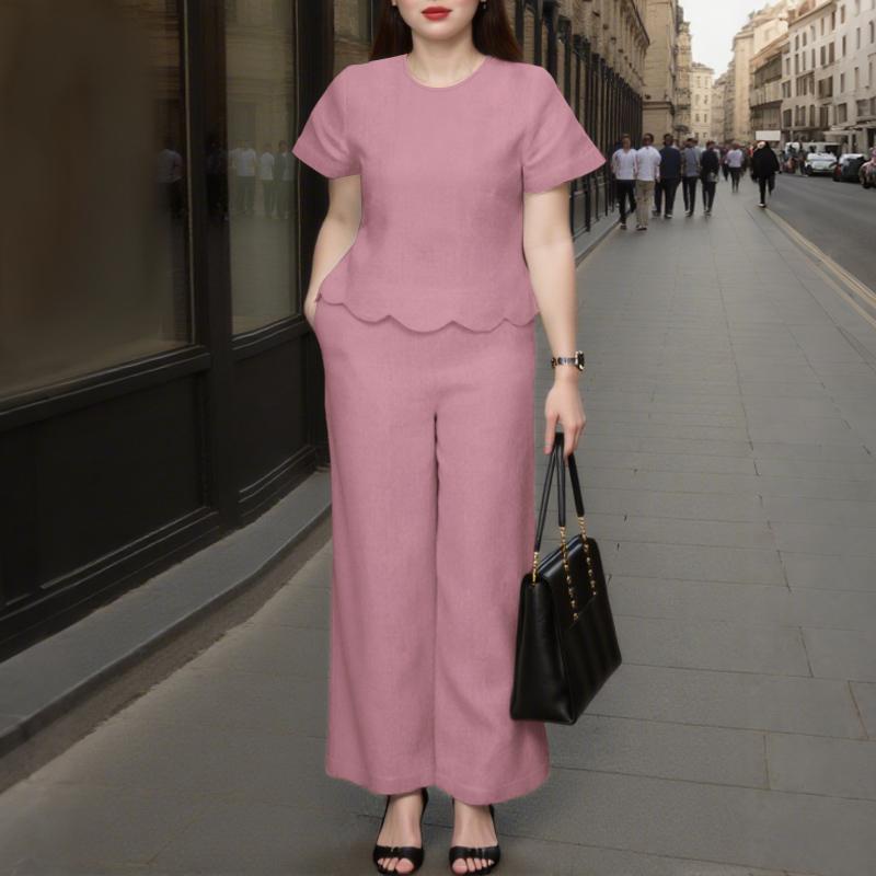 

ZANZEA Women Short Sleeve T-Shirt and Pants Casual Two Piece Suit Set M