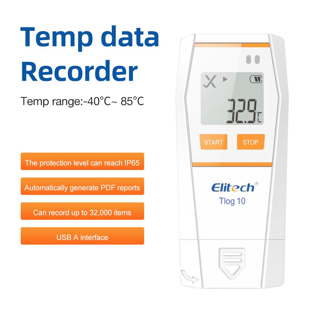 

Tlog 10/10H Digital Temperature Data Logger Reusable Temperature Humidity Recorder PDF Report USB Port 32000 Points LCD Display