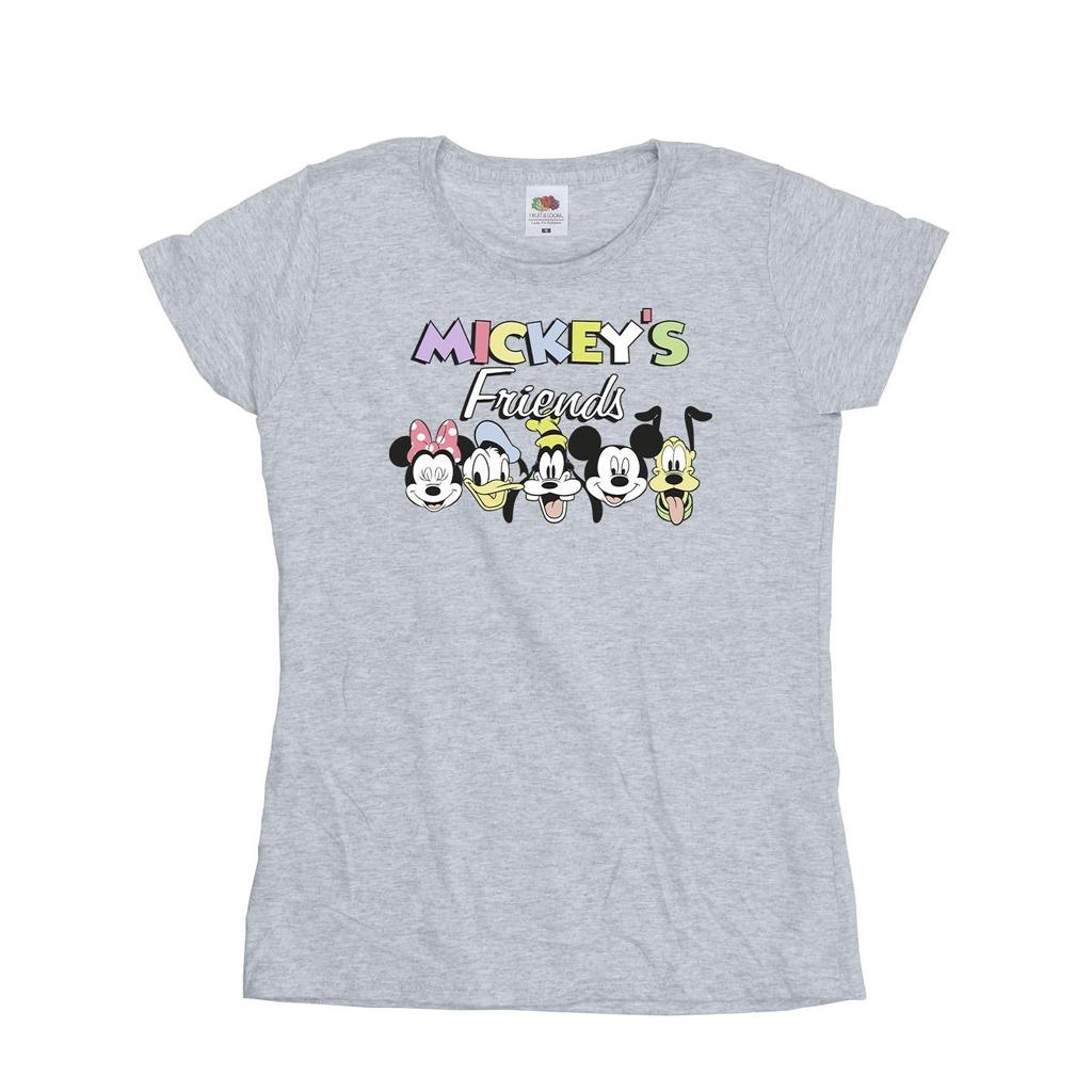 Disney Womens/Ladies Mickey Mouse And Friends Faces Cotton T-Shirt