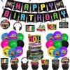Party Supplies Vintage 80s 90s Style Birthdays Theme Decorative Dinnerware Set