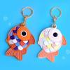 3D Fish-Scale Access Card Cover Goldfish Fish Keychain Keychain Holder  Bag Hanging