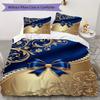 Gorgeous bow Pattern Bedding uilt Set uilt Cover Pillowcase Home Decoration Birthday Gift (1 * duvet cover + 2 * pillowcase  without core)