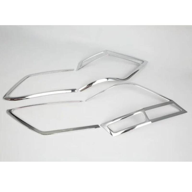 For Volkswagen VW Tiguan L MK2 2016 2017 2018   ABS Chrome Trim Tail Light Rear Back Frame Car Lamp Cover Stick 4pcs