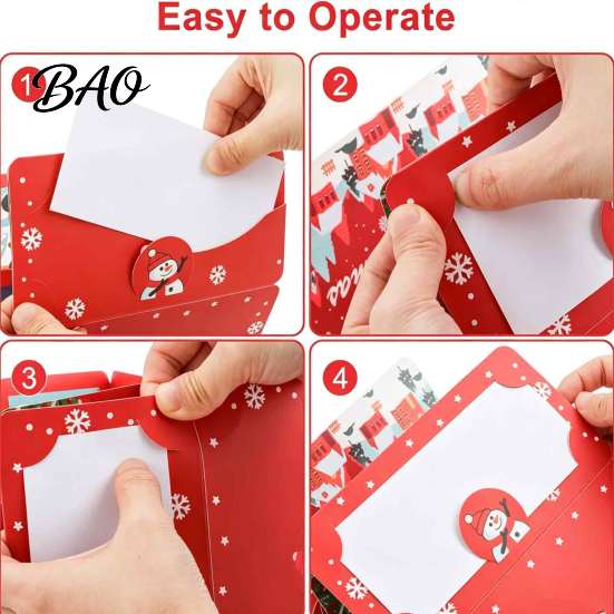 Holiday Greeting Card Holder Christmas Cash Gift Envelopes, 6 Slots Foldable Money Holder, DIY Booklet for Xmas Parties, Family Gatherings Party