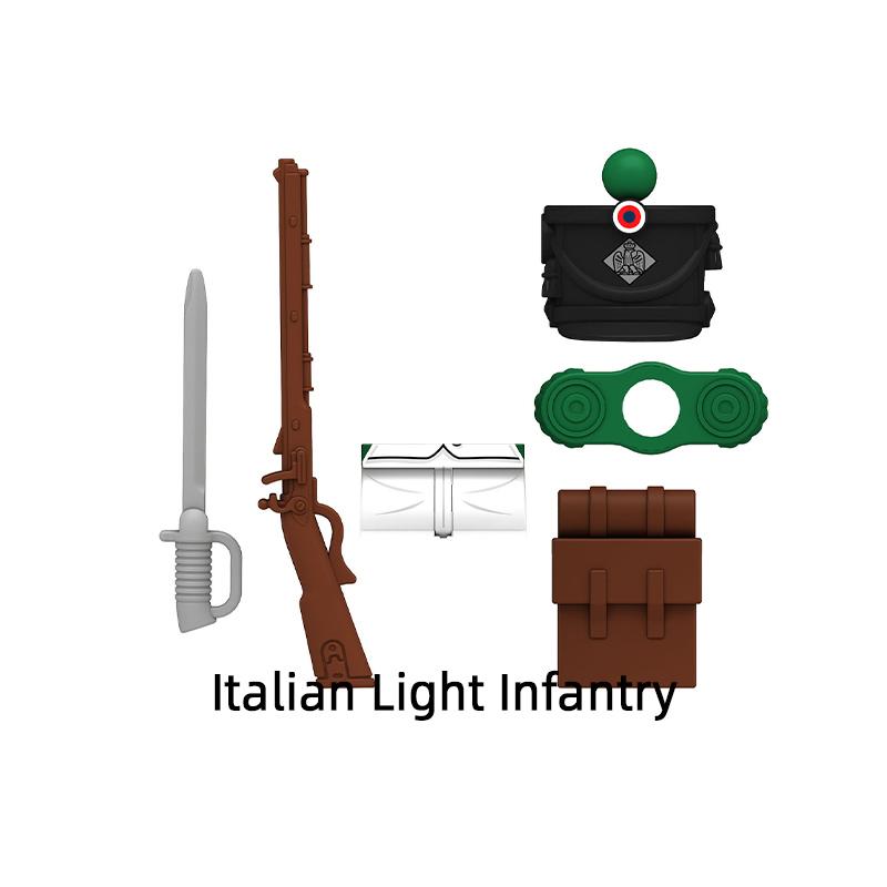 The N009-N012 Swiss Grenadier Dutch Dragoon Spanish Cuirasier Italian Light Infantry Model Blocks MOC Bricks Set Gifts Toys