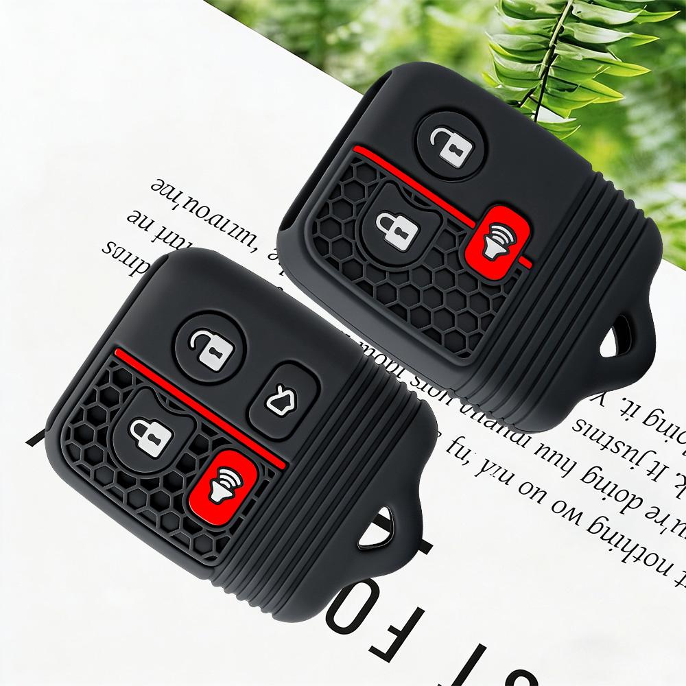Premium Siliconen Autosleutelhoes Cover Sleutel Shell Case Fob Cover Voor Ford Focus Complete Escape Mustang Explorer Lincoln Town Sport
