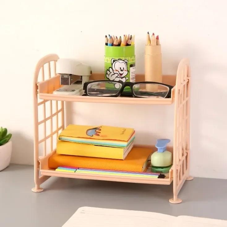 

Kitchen Storage Rack ABS Organizer Sink Shelf Detachable Bathroom Wash Holder Double Layer Stand Drain Rack Accessories Sponge 21.5x14x20cm розовый