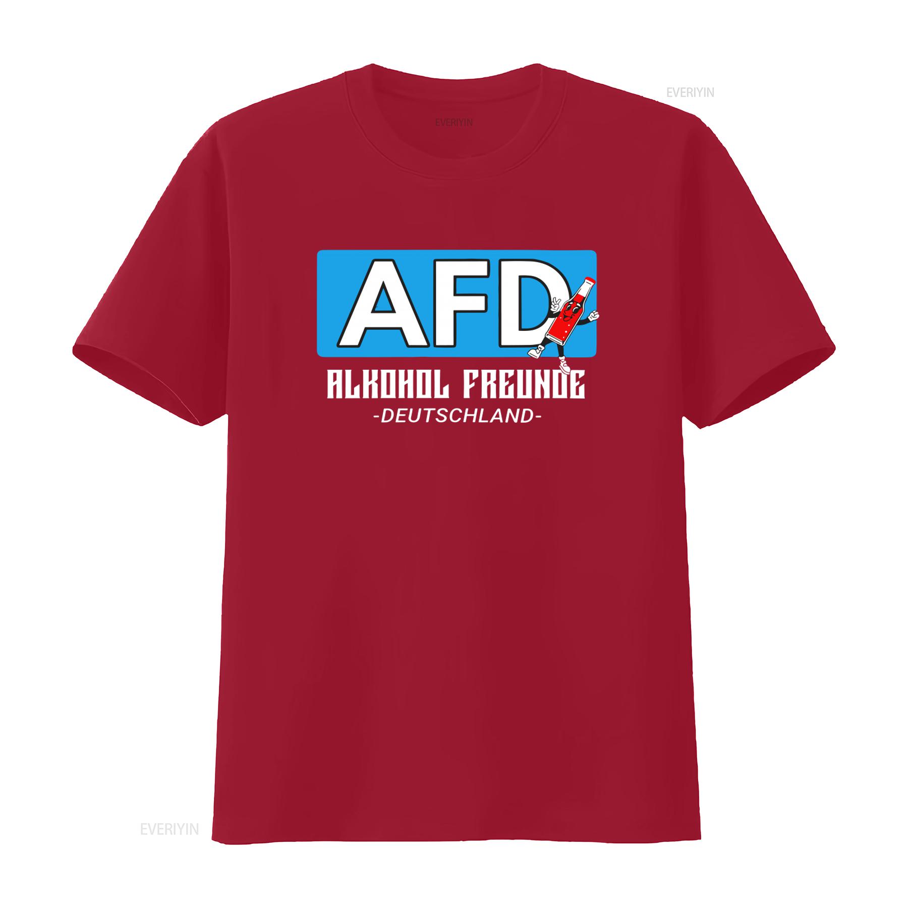 Футболка AFD Германия Алкоголь Друзья Празднование Пиво Забавный Дизайн Напитки винтажный Стиранный Повседневный уличный Стиль Удобный Дышащий S
