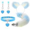 Anal Sex Toys Fox Tail Butt Plug Sexy Plush Cat Ear Headband With Bells Necklace Set Massage Sex Toys For Women Couples Cosplay