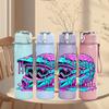 1PC Color Racing Helmet Splash Art 750ml Color Plastic Water Bottle Leakproof Flip Straw Lid For Sports Office Home Use